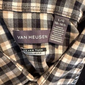 Van Heusen Checkered Shirt in Black and Tan